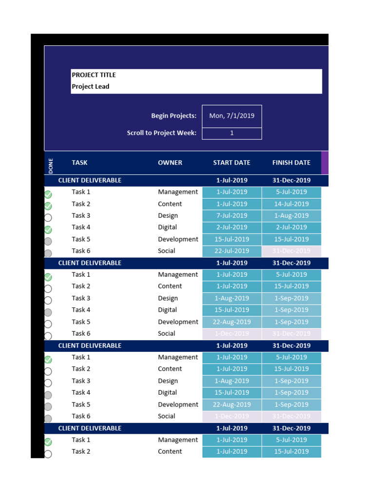 Excel Gantt Chart for Agile Project Management | PDF