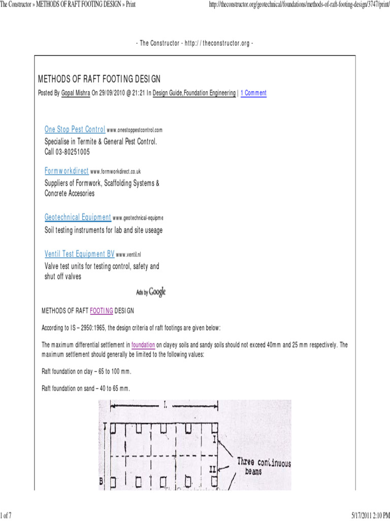 Raft Foundation Design | PDF | Foundation (Engineering) | Elasticity ...