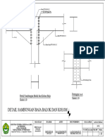 Detail Sambungan Balok Dan Kolom Baja Skala1:10 Potongan A-A Skala1:10