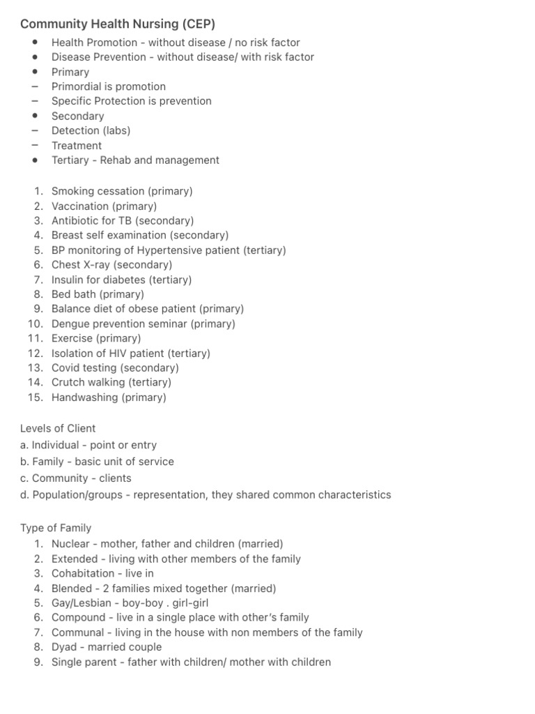 Community Health Nursing Overview | PDF | Health Care | Preventive ...