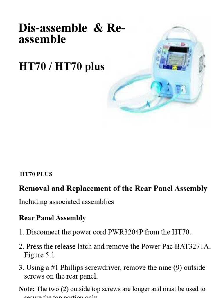 HT 70 Plus Assebling & Disassembling | PDF