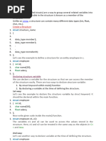 C-Structures, Unions, File Handiling