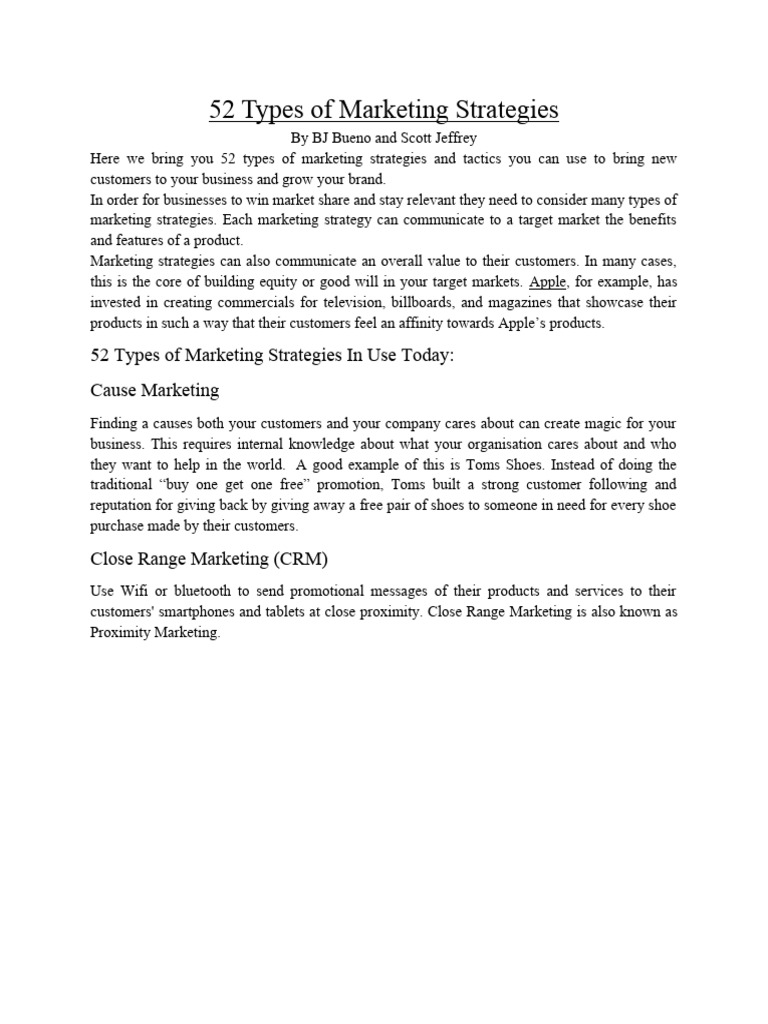 1588372723-52-types-of-marketing-strategies | PDF | Direct Marketing