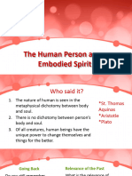 The Human Person As An Embodied Spirit 1