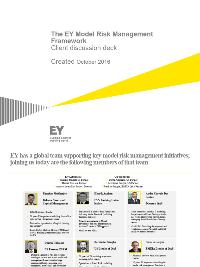 EY Model Risk Management Framework | PDF | Risk | Life Cycle Assessment