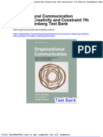 Organizational Communication Balancing Creativity and Constraint 7th Edition Eisenberg Test Bank