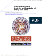 Organizational Communication Balancing Creativity and Constraint 8th Edition Eisenberg Test Bank