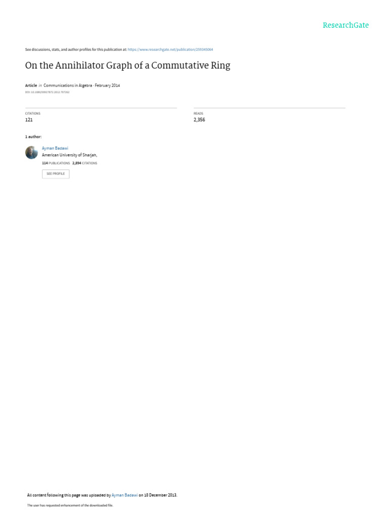 On the annihilator graph of a commutative ring communications in