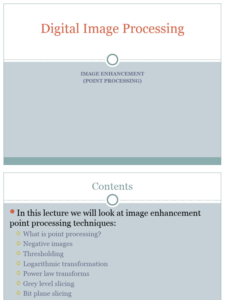 Image Enhancement Techniques Overview | PDF | Image Editing | Digital ...