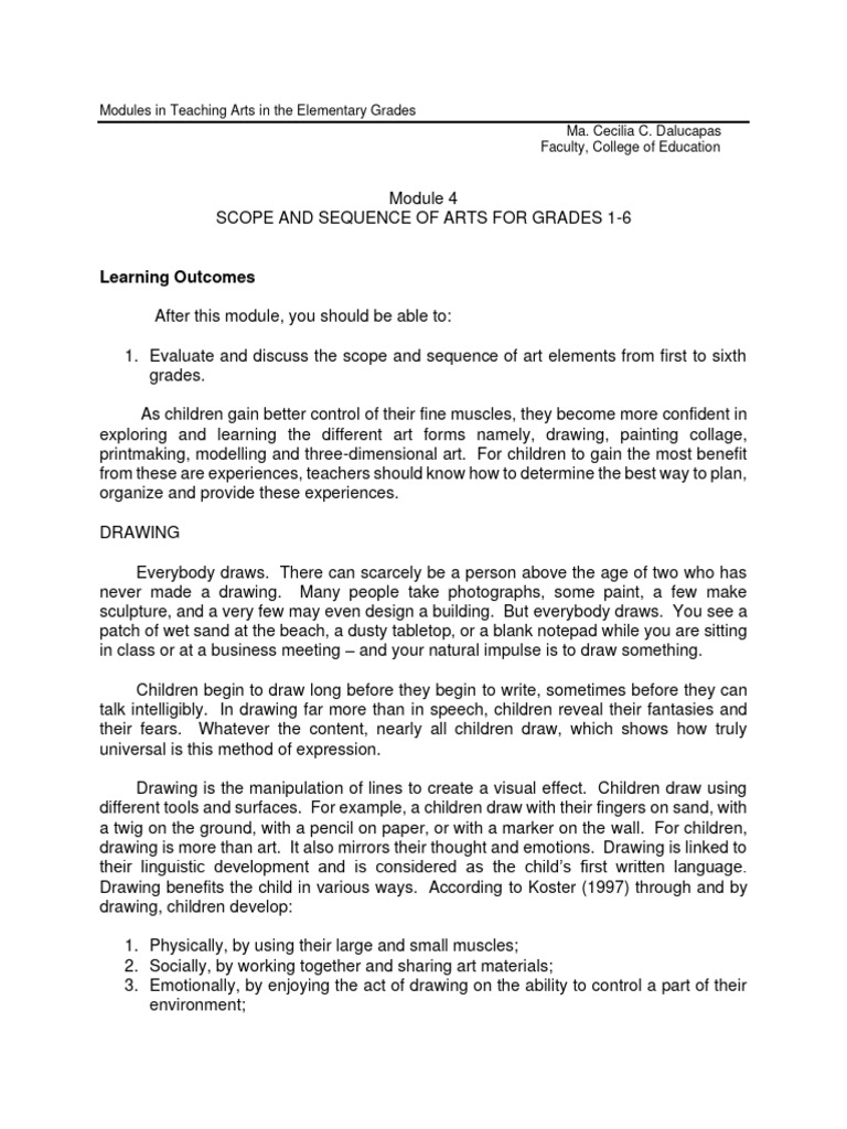 Module 4bin Teaching Arts in The Elementary Grades | PDF | Printmaking ...