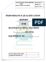 Performance Qualification FOR Blister Packing Machine ( .BLOCK) EQUIPMENT ID: .