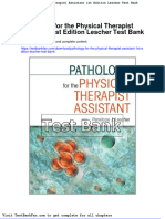 Pathology For The Physical Therapist Assistant 1st Edition Lescher Test Bank