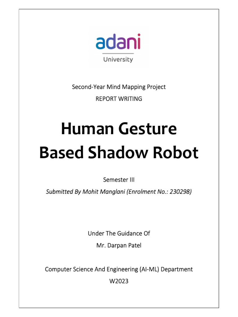 Human Gesture-Controlled Shadow Robot | PDF | Robotics | Computer Vision