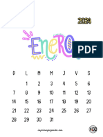 Calendario Mensual Colorido