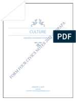 Form Four Culture Notes