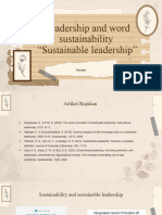 Leadership and Word Sustainability "Sustainable Leadership": Giyanti