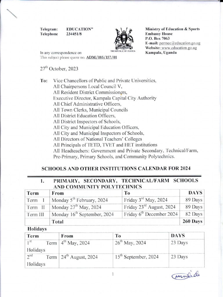 School Calendar | PDF