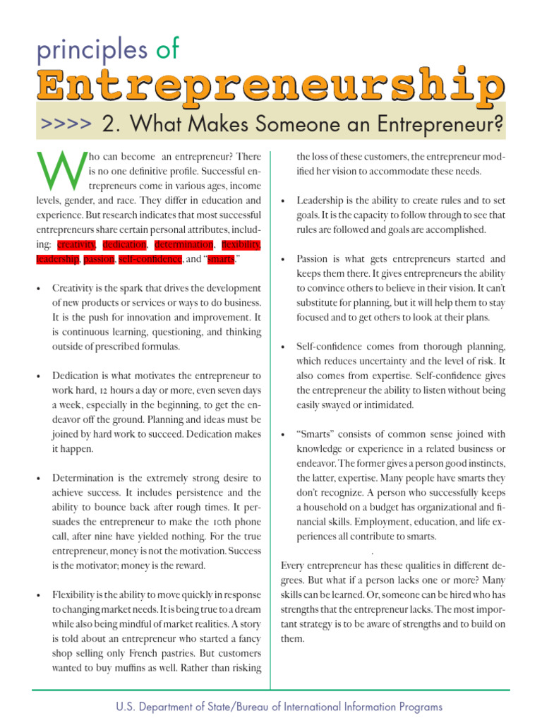 Key Traits of Successful Entrepreneurs | PDF | Career & Growth | Self ...