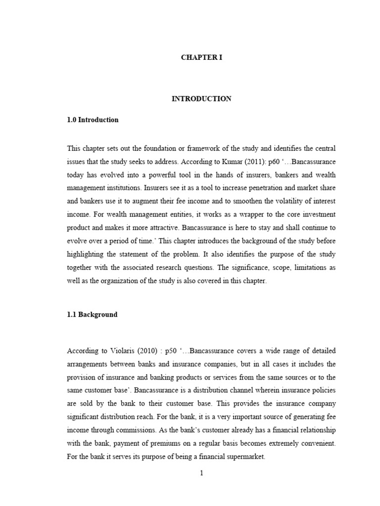 An Investigation Into The Effects of Bancassurance Development On