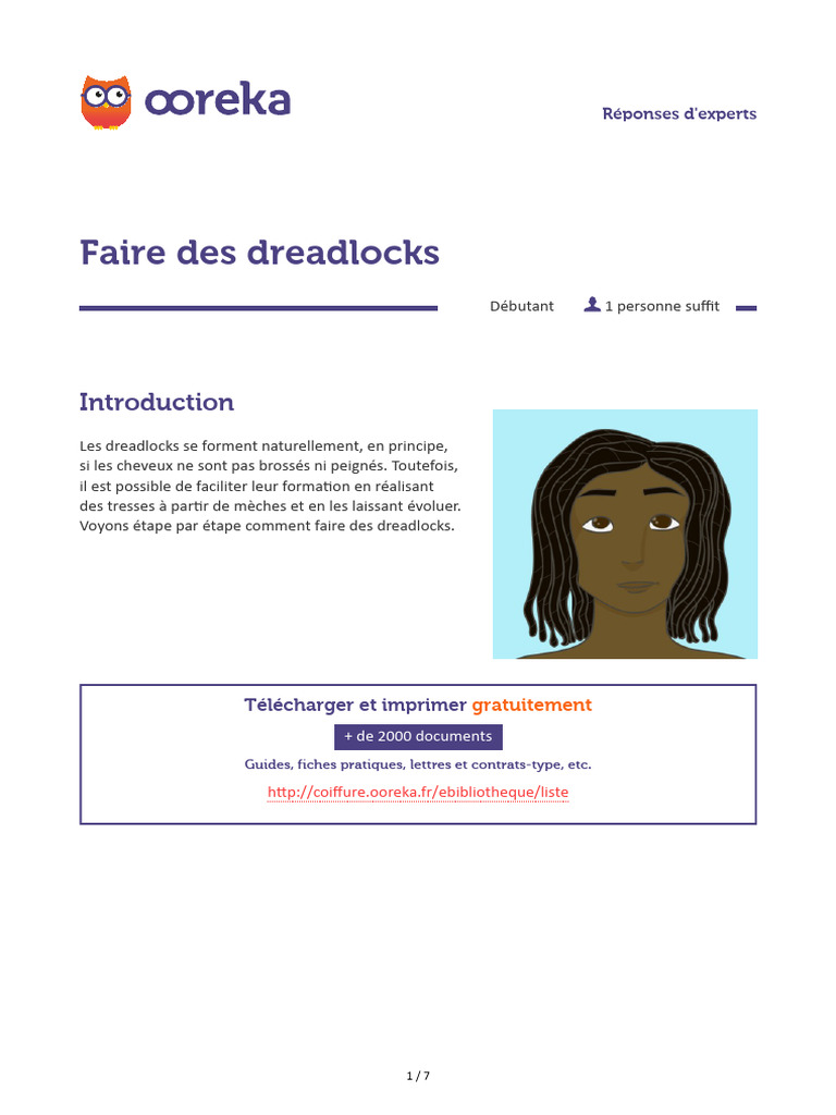 Guide pratique pour faire des dreadlocks | PDF | Cheveux | Cheveux