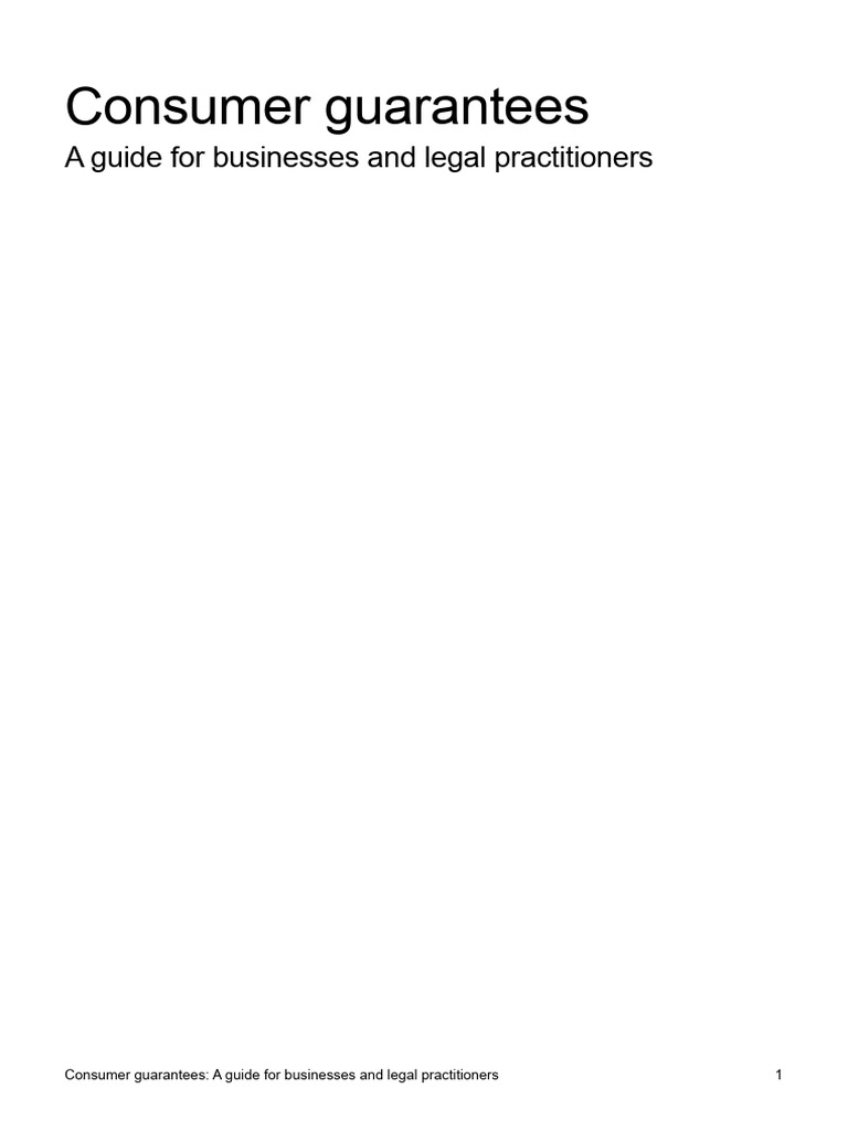 Consumer Guarantees Guide PDF