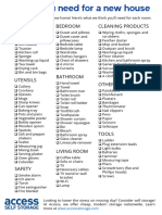 Things You Need For A New House Checklist