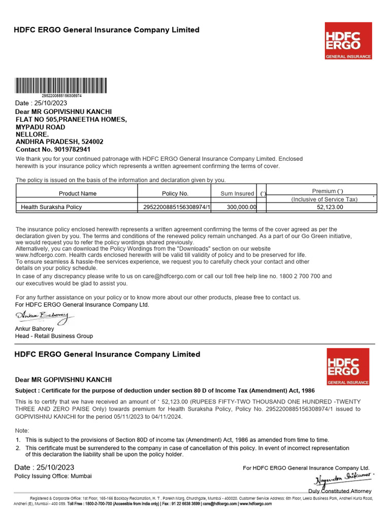 Hdfc Ergo Self Help Portal