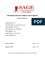 Progress Report Format For Students