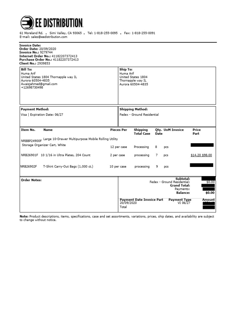invoice | PDF | Business | Service Industries