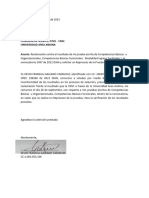 Reclamación para Realizar Reproceso Prueba Escrita