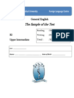 The Sample of The Test: General English