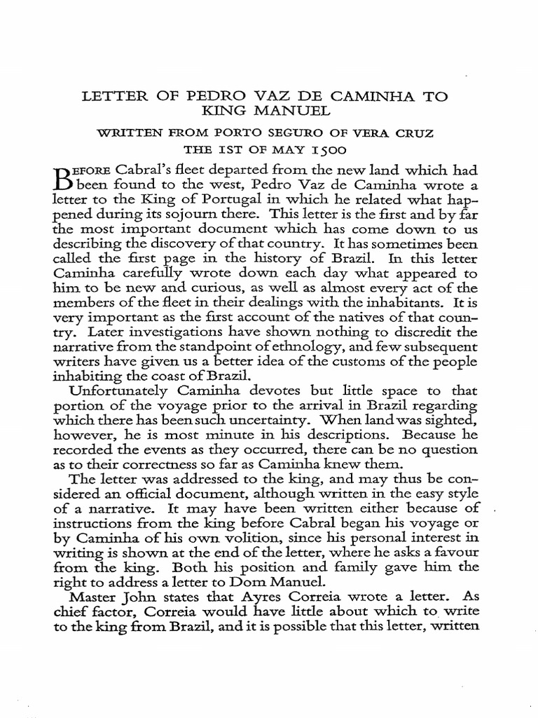 Length of Caminha's Manuscript Letter | PDF | Portugal