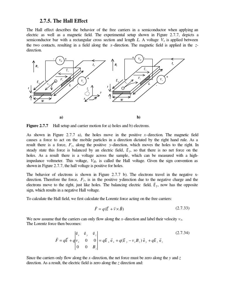 Understanding Hall Voltage in Semiconductors | PDF | Semiconductors ...