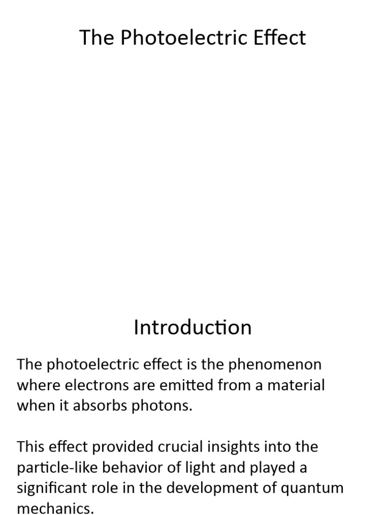 The Photoelectric Effect | PDF