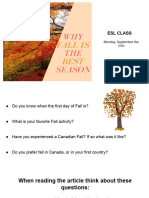 Week 3 Monday - Why Fall Is The Best Season