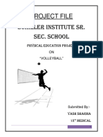 Project File Schiller Institute Sr. Sec. School: Physical Education Project ON "Volleyball"