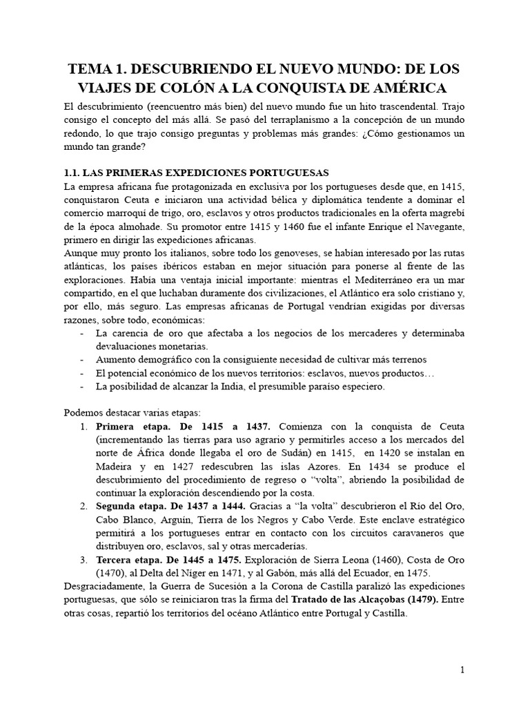 Temario resumido 1a parte asignatura historia universal edad moderna