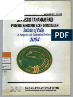 Statistik Tanaman Padi Provinsi Nanggroe Aceh Darussalam 2004