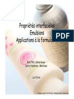 Les Emulsions - Role Dans La Formulation