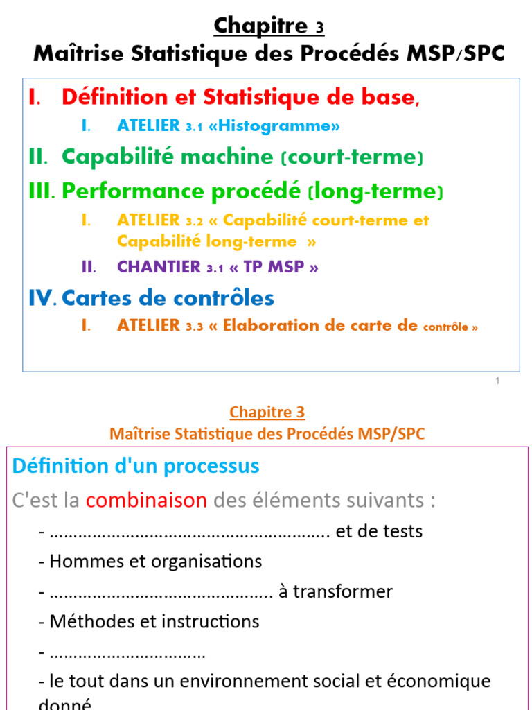 Maîtrise Statistique des Procédés SPC | PDF | Estimateur (statistique ...