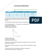 Chemical Kinetics Worksheet