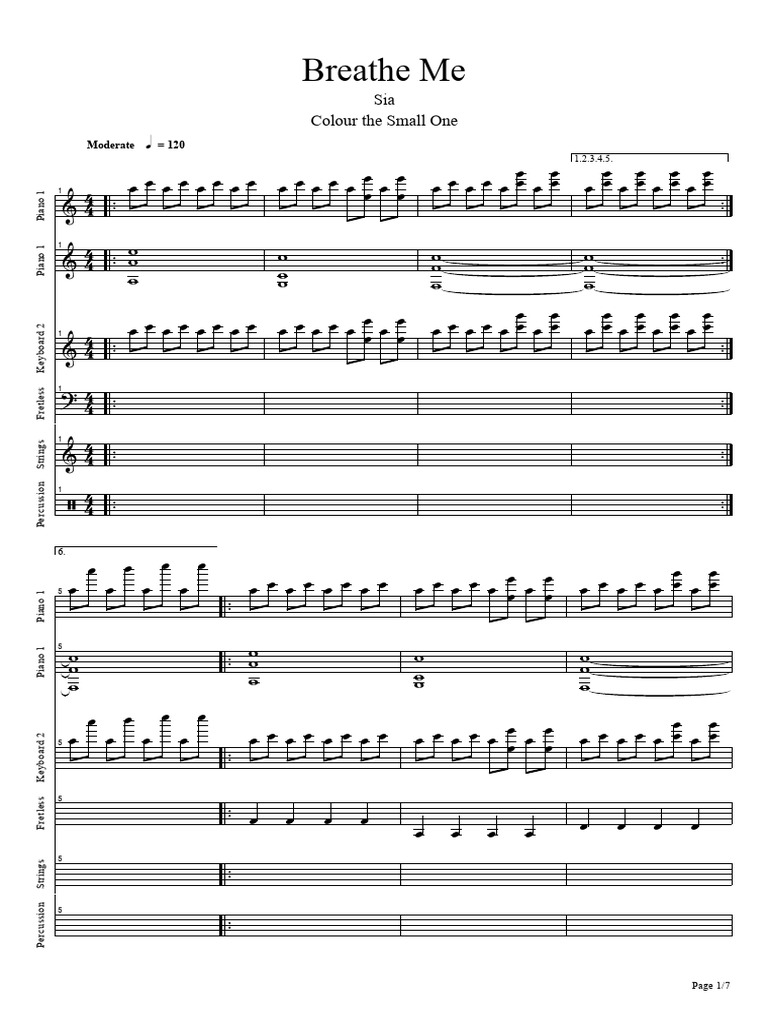 Breathe Me - Sia-Breathe-Me | PDF | Music Production | Contemporary Music