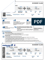 Your Boarding Pass To Kuala Lumpur - MALAYSIA AIRLINES