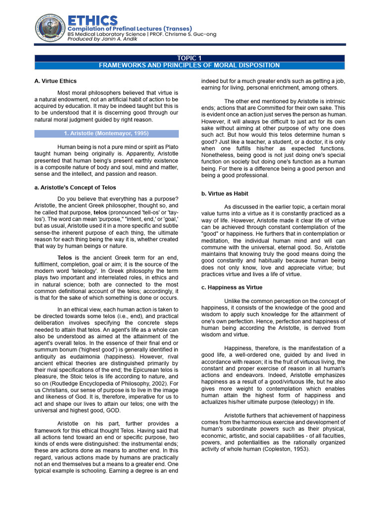 Ethics Prefinal Project | PDF