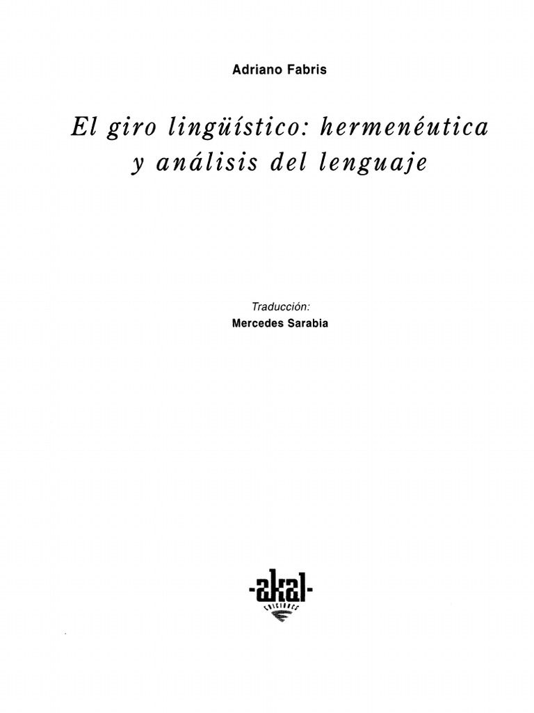 UII. Fabris, Adriano El Giro Lingüístico