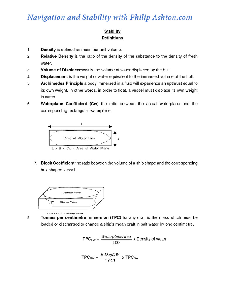 Understanding Ship Stability Concepts | PDF | Buoyancy | Ships
