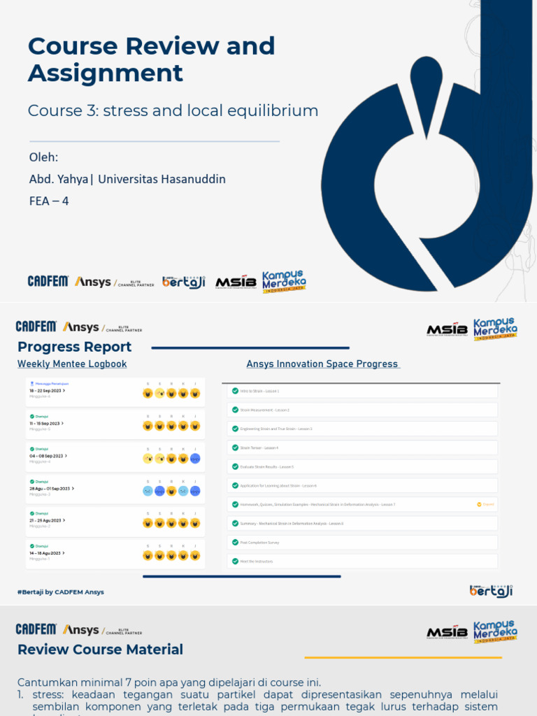 Assignment - Stress and Local Equilibrium - Abd. Yahya | PDF