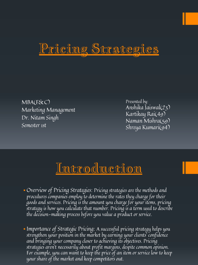 Pricing Strategies Pdf Pricing Prices
