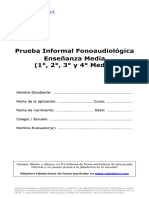 Prueba - Informal - Fonoaudiologica - Enseñanza Media