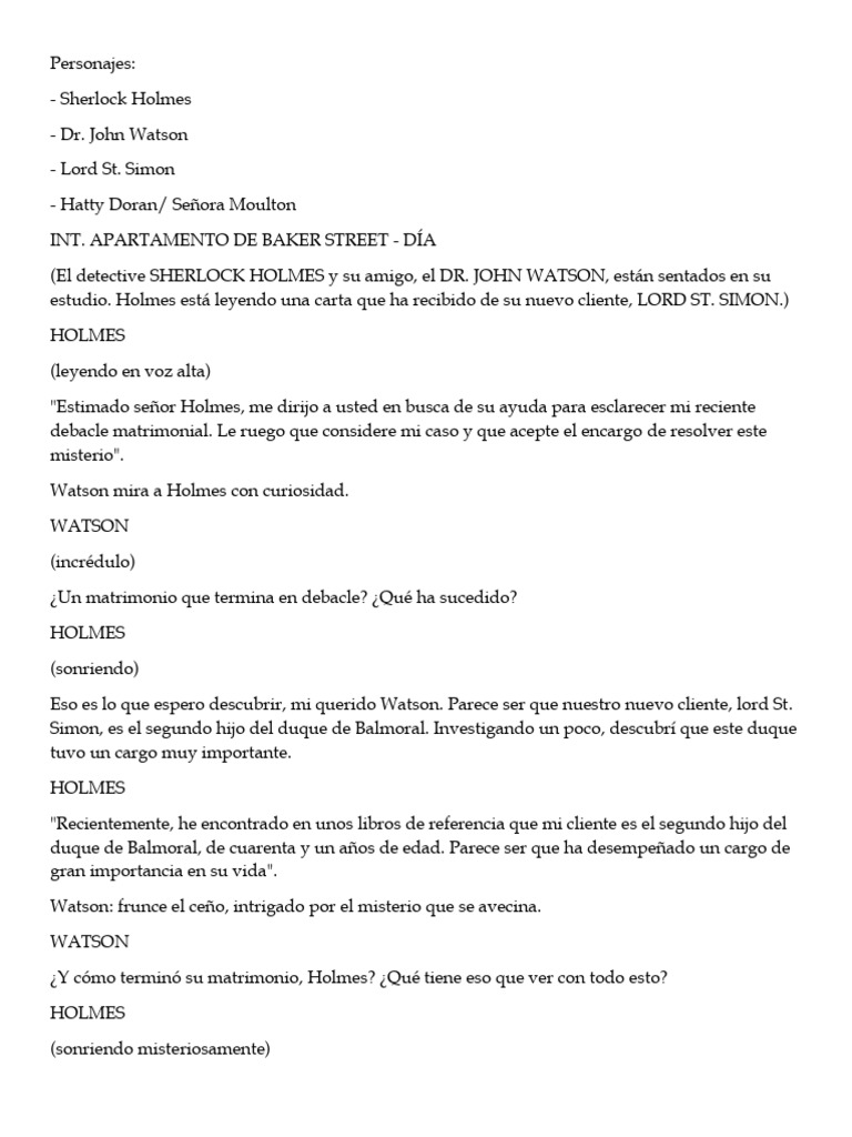 Guion El Aristocrata Solteron | PDF | Sherlock Holmes | Dr. Watson